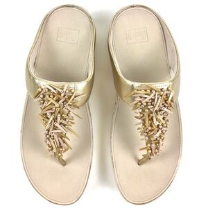 Fitflop Rumba Beaded Wedges Gold US Size 11
